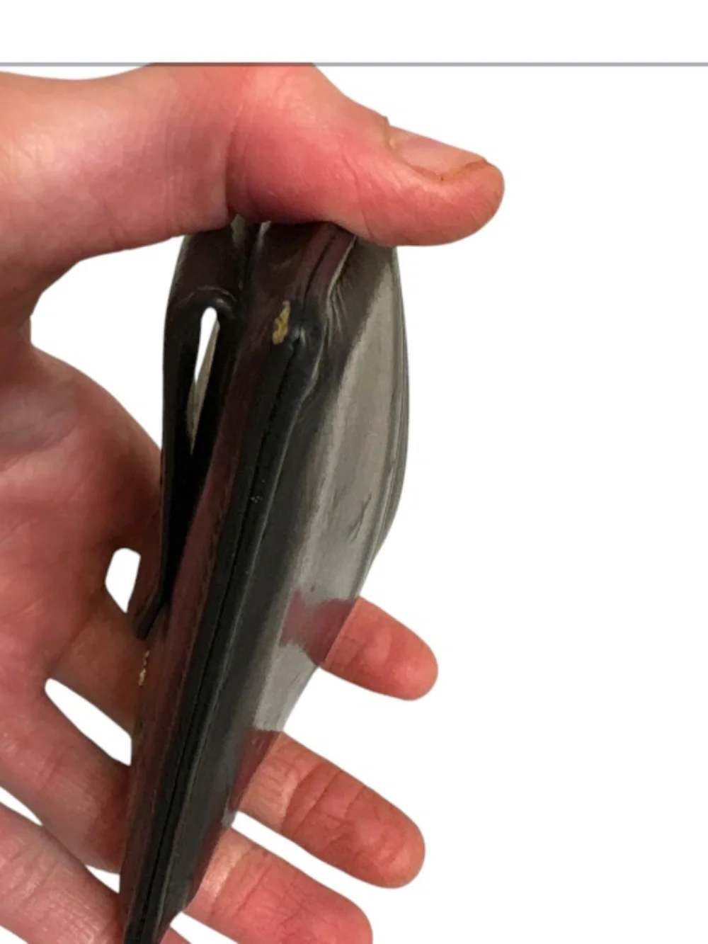 Coach rare vintage black leather money clip card holder